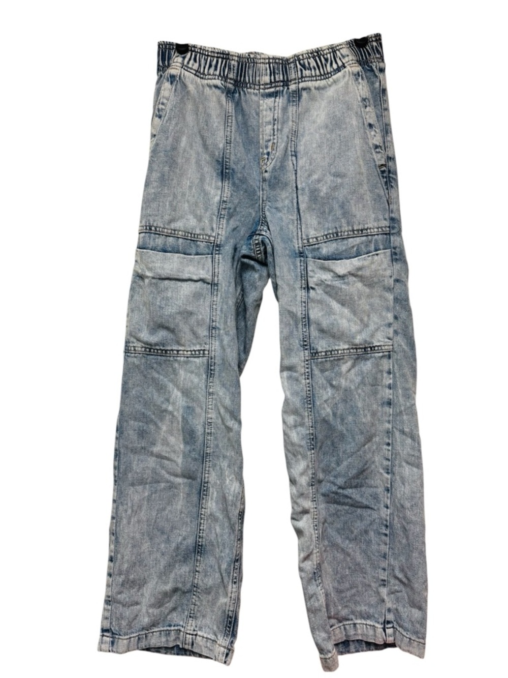 GAP Light Wash High Rise Wide Leg Denim Pull-on Pants